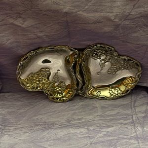 Godinger Silver Art Co Double Heart Dish